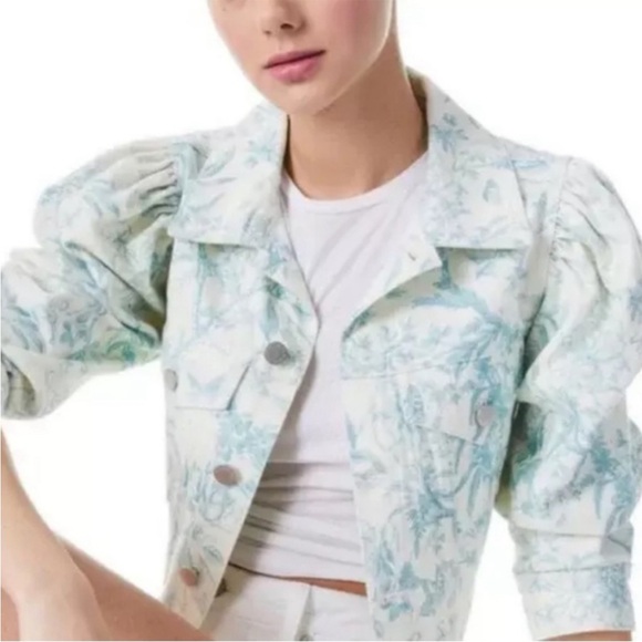Elie Tahari Toile Cropped Denim Jacket - Size M - NWT - Picture 1 of 9